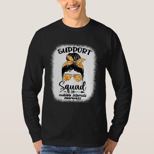 T-shirt Multiple Sclerosis Awareness Messy Bun Warrior Sup (Devant)