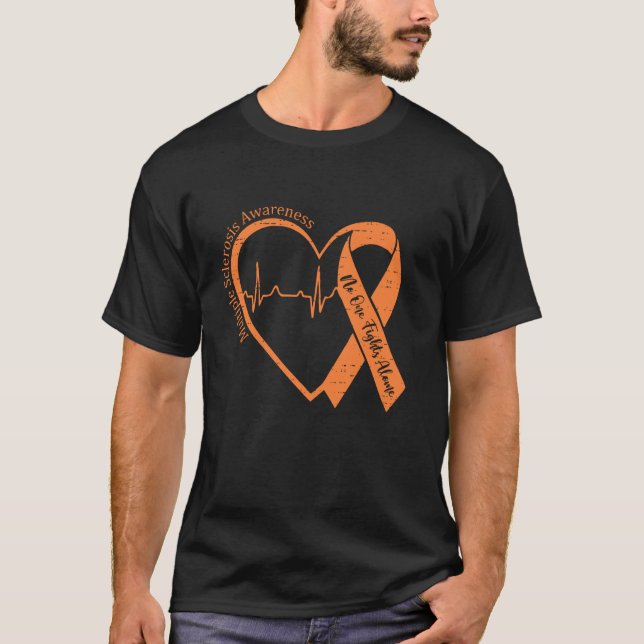 T-shirt Multiple Sclerosis Awareness MS Awareness Heart Su (Devant)