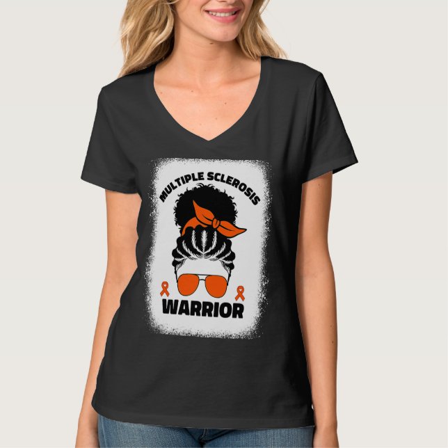 T-shirt Multiple Sclerosis Warrior For Afro Black Women Ms (Devant)