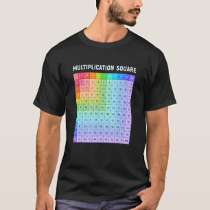 T-shirt Multiplication Carré Numéro Apprentissage Math Edu