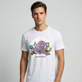 T-shirt Multitasker – Funny Chaotic Octopus Dark Humor