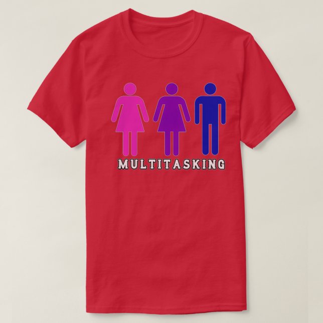T-shirt Multitasking Bisexual Polyamorous (Design devant)