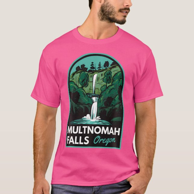 T-shirt Multnomah Falls Oregon (Devant)