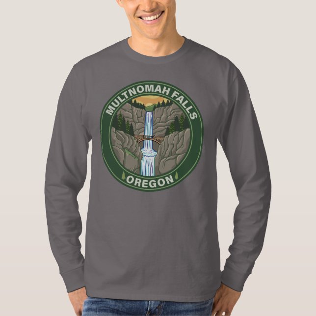 T-shirt Multnomah Falls Oregon (Devant)