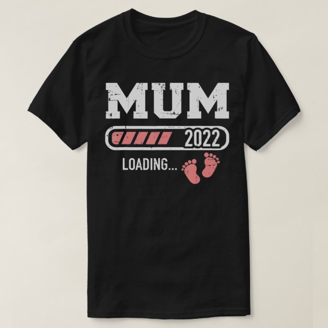 T-shirt Mum 2022 barre de chargement pour nouvelle maman (Design devant)