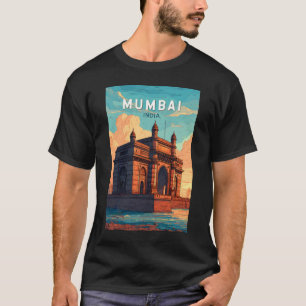 T-shirt Mumbai Inde Illustration Voyage Art Vintage