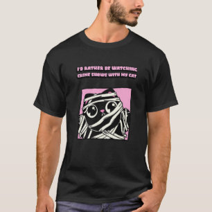 T-shirt Mummy Cat J'aimerais Mieux Regarder Des émissions