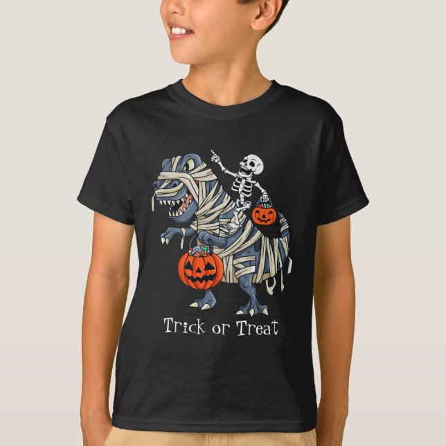 T-shirt Mummy de dinosaure T Rex à squelette (Devant)