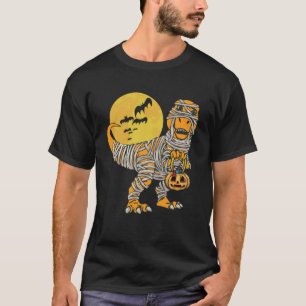 T-shirt Mummy Dinosaur Halloween Citrouille Trex Costume E