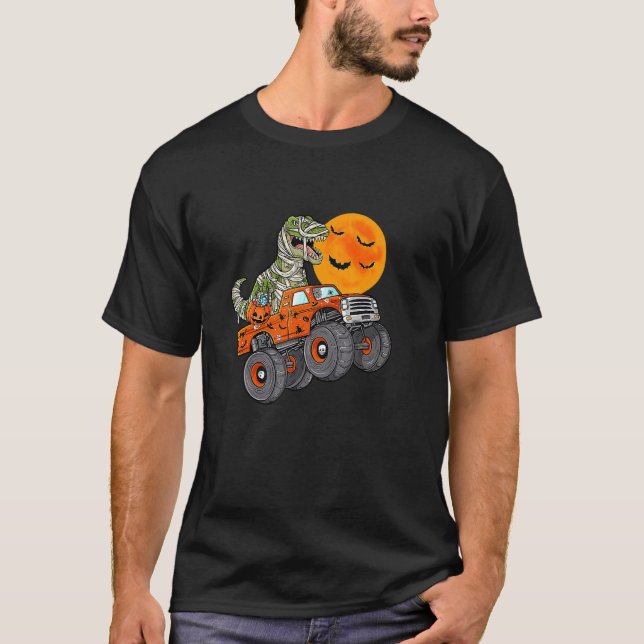 T-shirt Mummy Dinosaur voiture de conduite à Halloween (Devant)