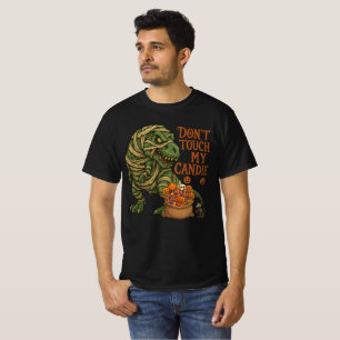T-shirt Mummy T-Rex Avertissement de Bonbons d'Halloween A