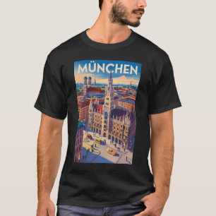 T-shirt Munich Allemagne Illustration Voyage Art Vintage