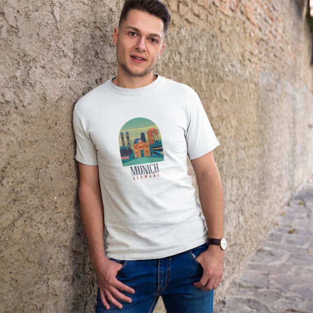 T-shirt Munich Bavière Allemagne Vintage voyage (Munich Bavaria Germany Vintage Travel T-Shirt)