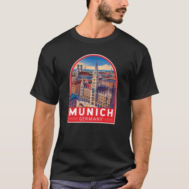 T-shirt Munich Germany Travel Art Emblem (Devant)