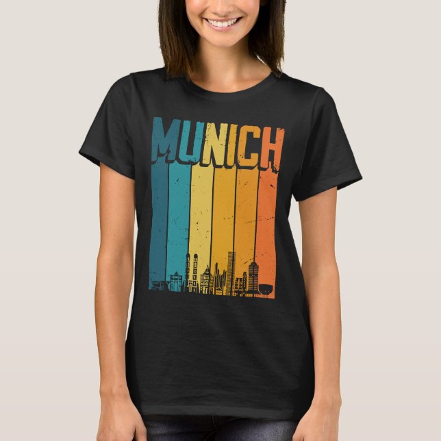 T-shirt Munich Skyline Retro Souvenir Vintage Munich (Devant)