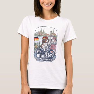 T-shirt Munster Allemagne Vélo Chien Mignon
