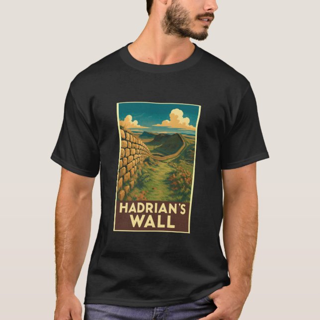 T-shirt Mur d'Hadrien paysage historique oeuvre d'art angl (Devant)