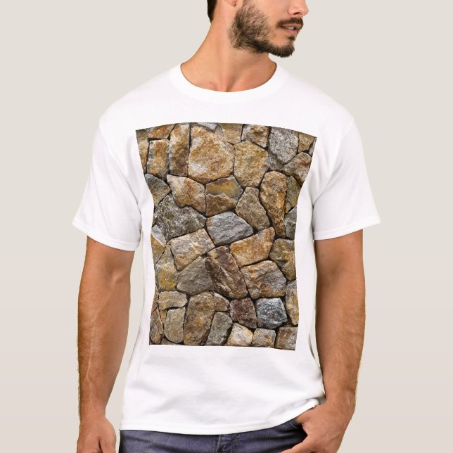 T-shirt Mur en pierre de gravier : Design décoratif (Devant)