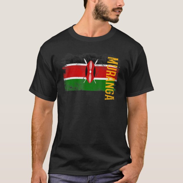 T-shirt Muranga Kenya Drapeau Pour Kenyans Hommes Femmes E (Devant)