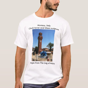 T-shirt Murano, tour d'horloge de l'Italie et sculpture en