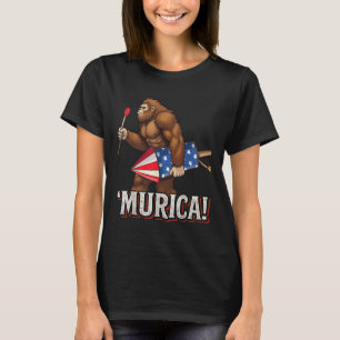 T-shirt Murica Bigfoot 4 juillet Drapeau américain Sasquat