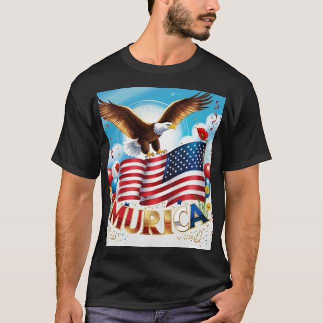 T-shirt Murica MAGA Memorial Day Patriotique USA Mérique (Devant)