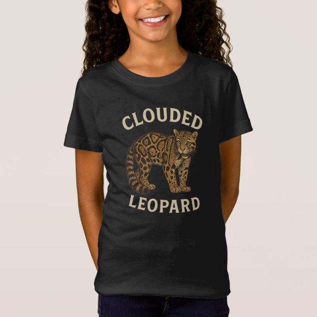 T-Shirt Murmures dans la Canopée – Léopard Nébulé en Mouve (Devant)
