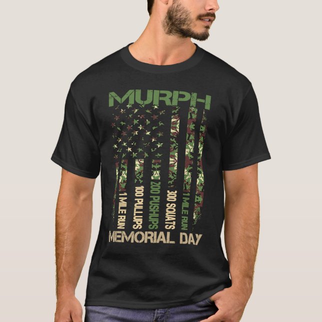 T-shirt Murph Challenge  Memorial Day Workout WOD Camo Gym (Devant)
