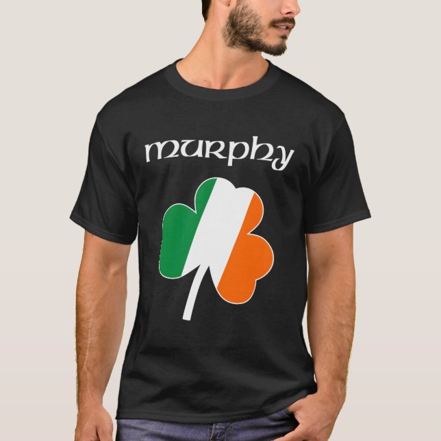 T-shirt Murphy Irish Nom Cadeau Irlande Shamrock Drapeau (Devant)