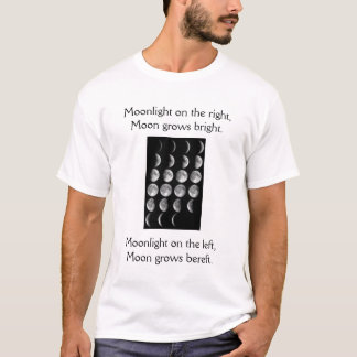 T-shirt musardez les phases, clair de lune du côté droit,