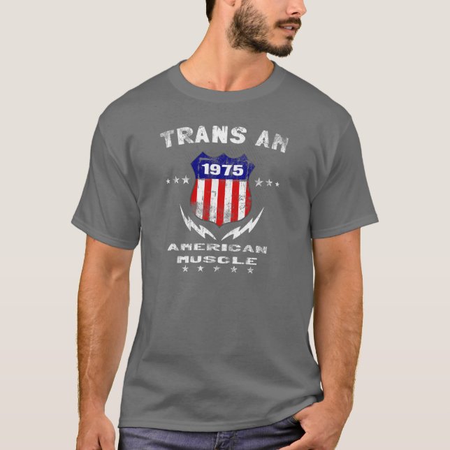 T-shirt Muscle 1975 américain du transport AM v3 (Devant)