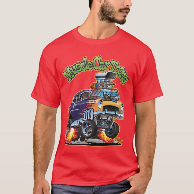 T-shirt Muscle Car Toons Automotive Cartoon Comic Book Cov (Devant)