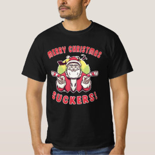 T-shirt Muscle du Père Noël de joyeux suceurs de Noël