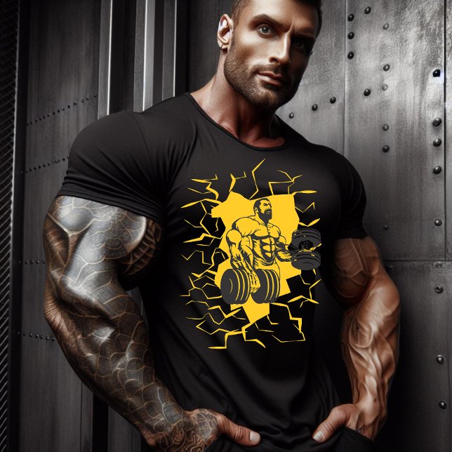 T-shirt Muscle Fusion Bodybuilder Art graphique (Créateur téléchargé)