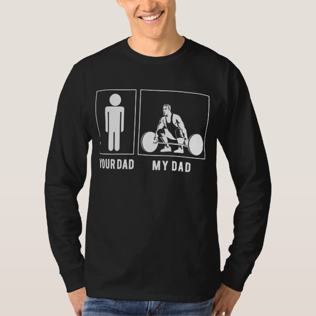 T-shirt Muscle Master : Mon père lève avec un sourire ! (Devant)