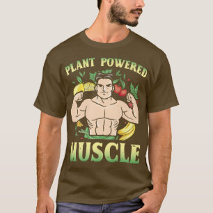 T-shirt Muscle plante Powered Vegan Bodybuilder végétarien