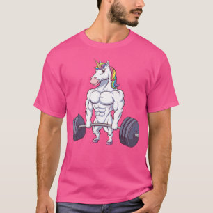 T-shirt Muscle Unicorne Lifting Barbell Power