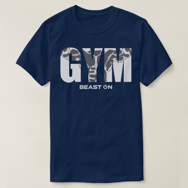 T-shirt Muscles De Sport Bête Sur Gym Motivation Fitness S (Design devant)