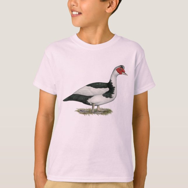 T-shirt Muscovy Drake pie noir (Devant)