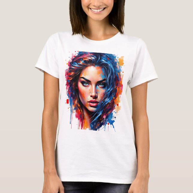 T-shirt Muse Chromatique - Portrait De Splash Néon (Devant)