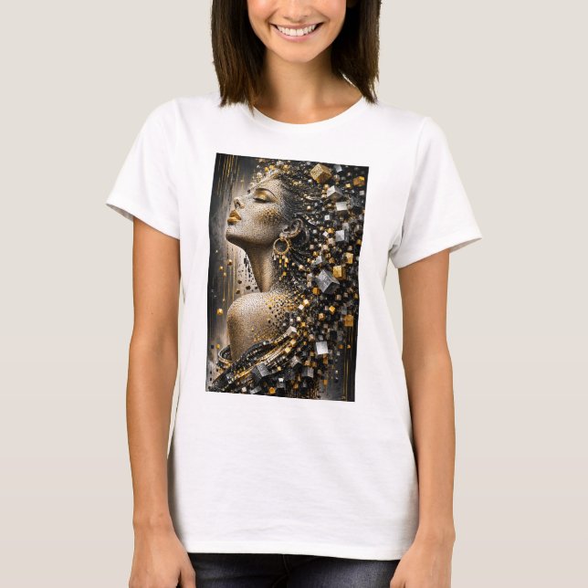 T-shirt Muse Fragmentée Dorée | Luxe 3D (Devant)