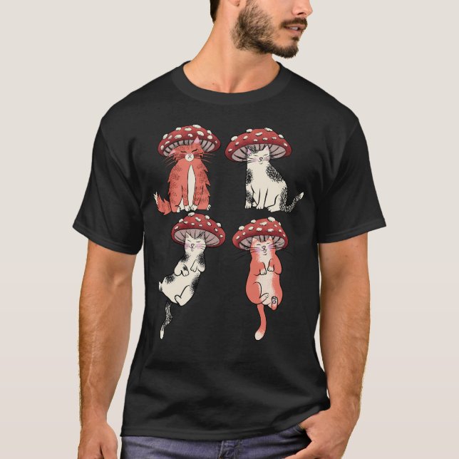 T-shirt Mushroom Cat Club (Devant)