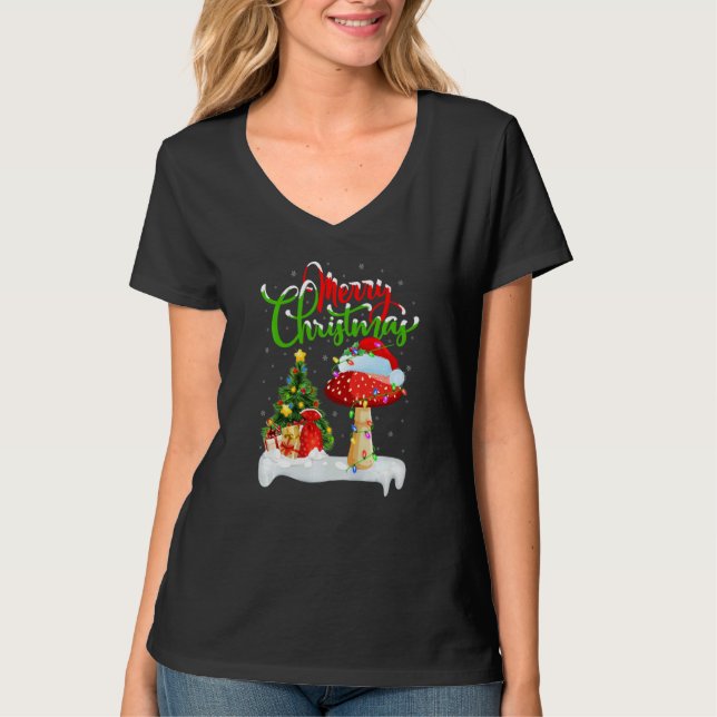 T-shirt Mushroom  Xmas Decorations Santa Mushroom Christma (Devant)