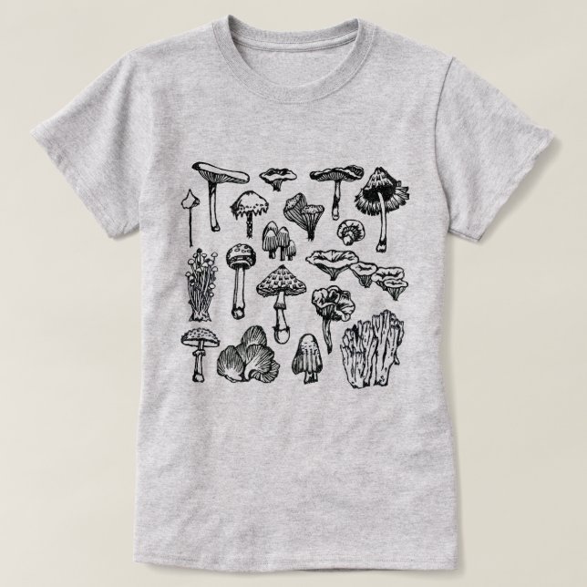 T-shirt Mushrooms（Ladies） (Design devant)