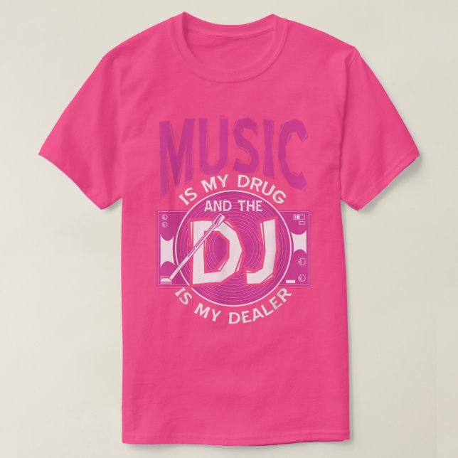 T-shirt Music And The DJ Turntables Diskjockes  (Design devant)