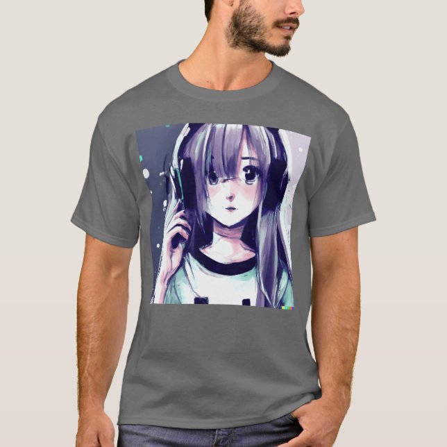 T-shirt Music Anime Natural Cute Girl friends (Devant)