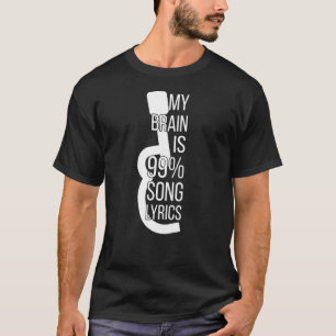 T-shirt Music Apparel Chanteur Mon Cerveau Est 99 Chansons