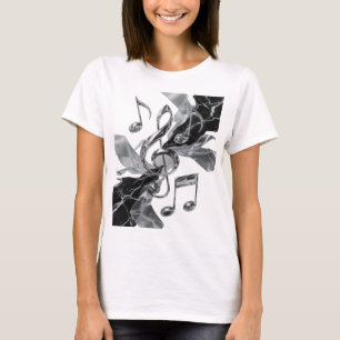 T-shirt MUSIC EN MOUVEMENT en argent Catchy Design personn
