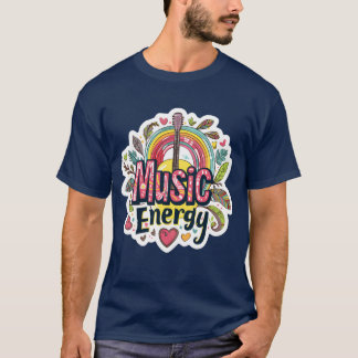 T-shirt Music Energy Arc en ciel et Guitare pour un garçon