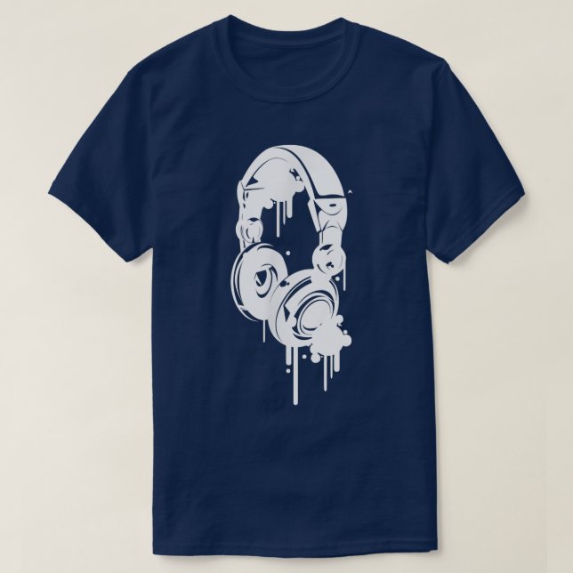 T-shirt Music Headphones Graffiti  (Design devant)